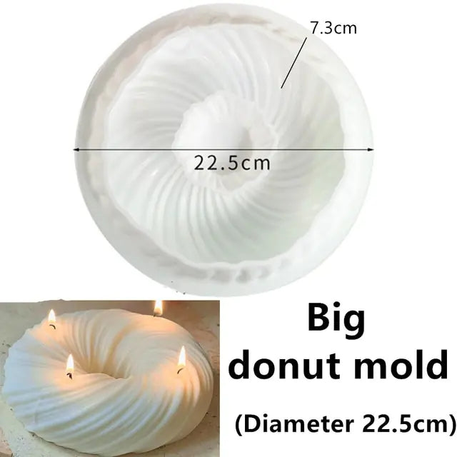 Large Various shapes Donut candle silicone mold Irregular geometric shapes doughnut mousse cake silicone mold chocolate mold