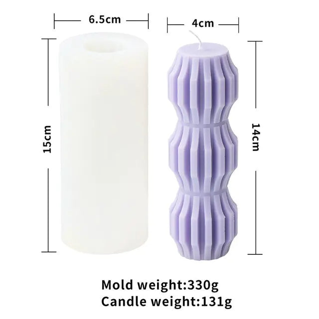 Striped Geometry Candle Silicone Mold for Handmade Chocolate Decoration Gypsum Aromatherapy Soap Resin Candle Silicone Mould