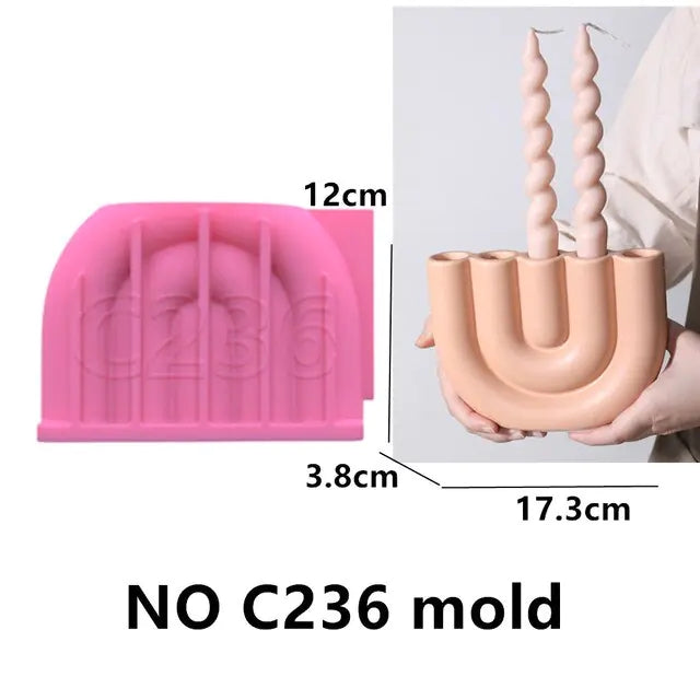 Large candle holder Epoxy resin silicone mold Unique Household Arch Vase Mold For Succulent Flower Silicone Mold Concrete Mould