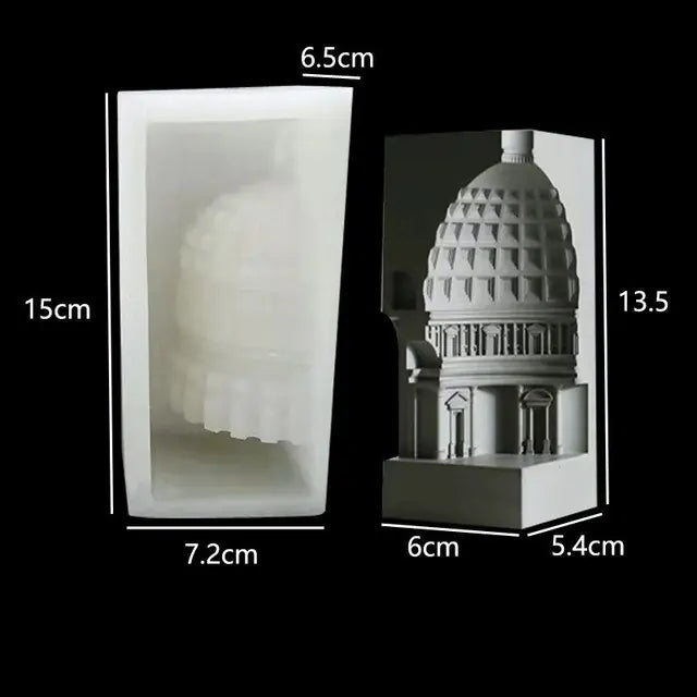 Creative Silicone Cement Mold European Architectural Design Concrete Craft Home Decor Molds Dome Candlestick Gypsum mould