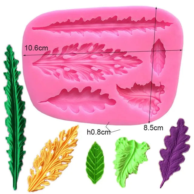 Silicone Molds For Cake Decoration Tools DIY Chocolate Various Leaf Maple Leaf Resin Molds For Fondant Kitchen Baking Supplies