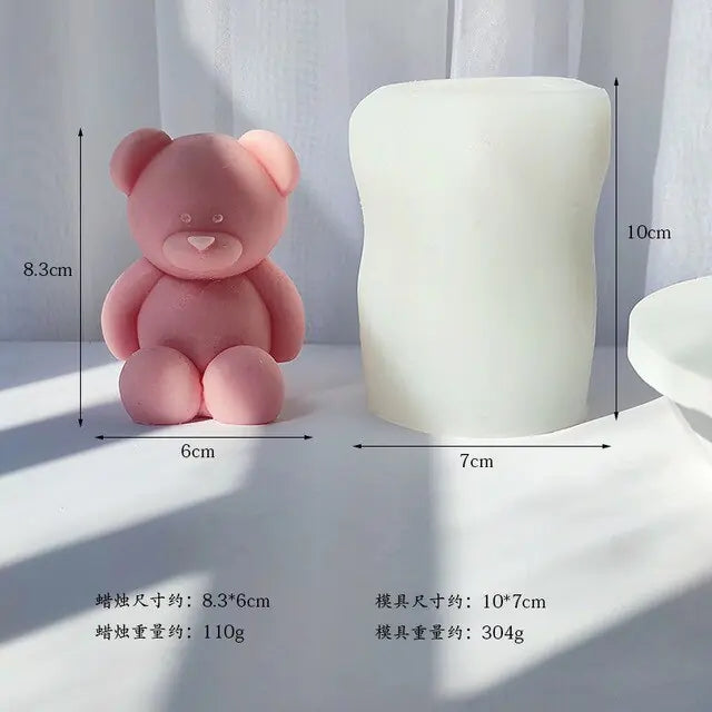 New Bear Body Candle Mold For Handmade Candles Silicon Molds Silicone Crafts Candle Making Supplies Gift Home Decoration