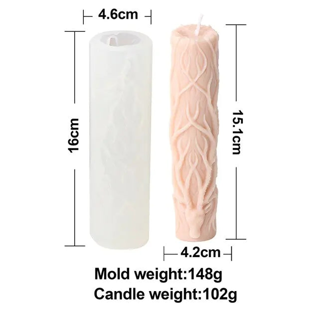 New Deer horn cylindrical candle silicone mold Elk cylindrical candle silicone mold Pattern cylindrical cake chocolate soap mold
