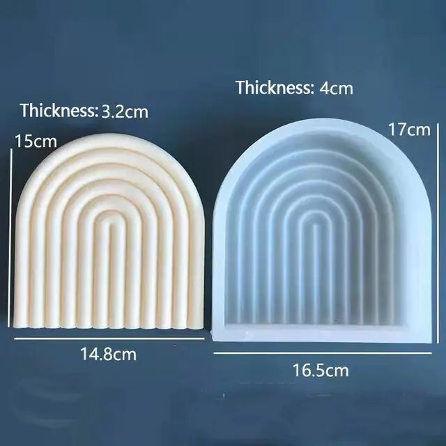 New DIY Art Geometric Rainbow U-Shaped Arch Candle Silicone Mold Handmade Craft Aromatherapy Candle Soy Wax Mould Home Decor