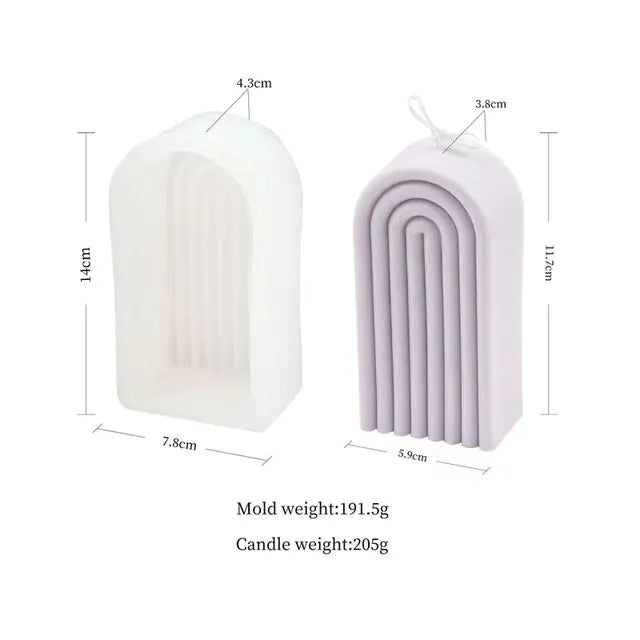 New DIY Art Geometric Rainbow U-Shaped Arch Candle Silicone Mold Handmade Craft Aromatherapy Candle Soy Wax Mould Home Decor
