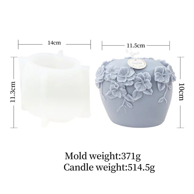 New Nordic Rattan Flowers Silicone Candle Mold Gypsum form Carving Art Aromatherapy Plaster Home Decoration Mold Wedding Gift