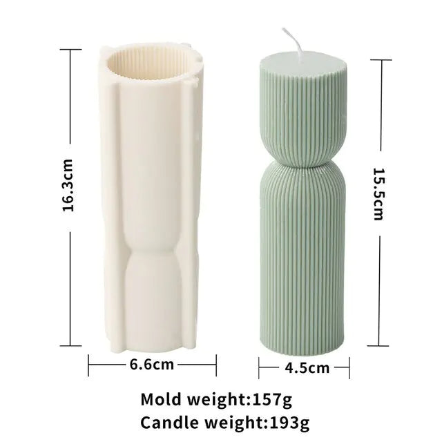 Striped Geometry Candle Silicone Mold for Handmade Chocolate Decoration Gypsum Aromatherapy Soap Resin Candle Silicone Mould