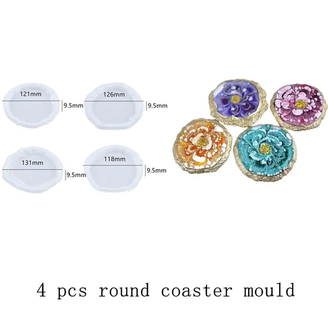 DIY Irregular Tray Coaster Epoxy Resin Mold Fruit Plate Cake Plate Mirror Silicone Mould Home Decoration clay mold