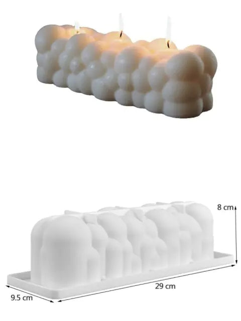 Large 29CM Cloud Candle Silicone Mold Cuboid Bubble Ball Magic Cube Cake Chocolate Silicone Mold Baking Tool Supplies soap mold