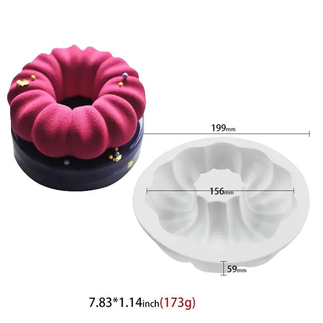 Large Various shapes Donut candle silicone mold Irregular geometric shapes doughnut mousse cake silicone mold chocolate mold