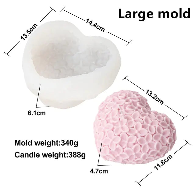 Love Flowers Candle Silicone Mold DIY Heart Candle Making Supplies Soap Epoxy Resin Chocolate Mold Gift Cake Decoration Craft