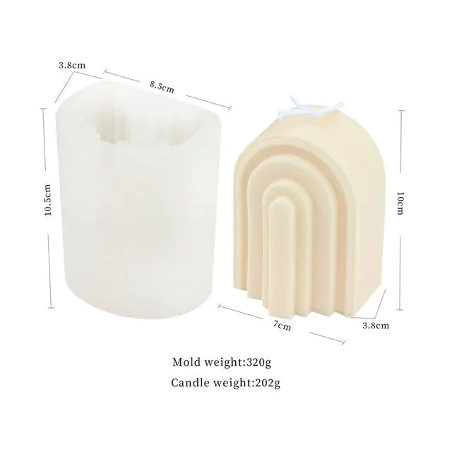 New DIY Art Geometric Rainbow U-Shaped Arch Candle Silicone Mold Handmade Craft Aromatherapy Candle Soy Wax Mould Home Decor
