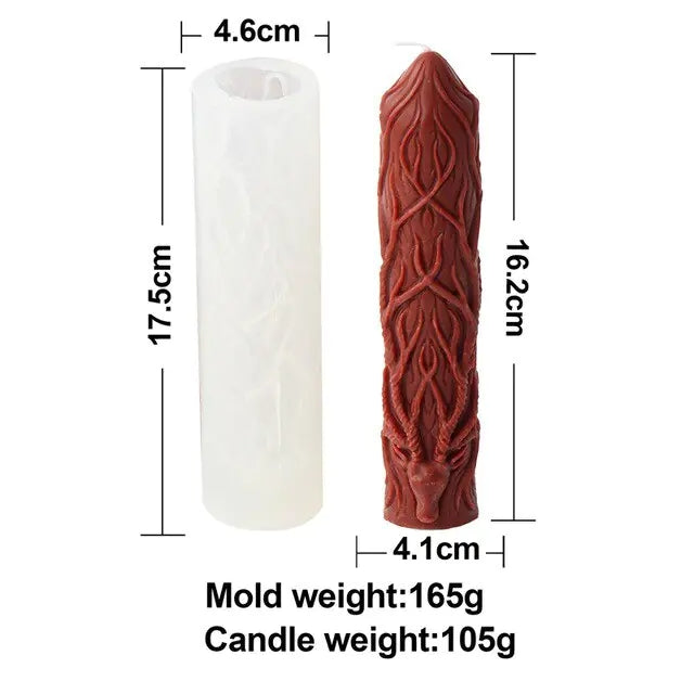 New Deer horn cylindrical candle silicone mold Elk cylindrical candle silicone mold Pattern cylindrical cake chocolate soap mold