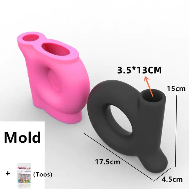 Large Abstract Nordic letter shaped vase epoxy resin silicone mold Irregular Tube Vase Concrete Cement Gypsum Silicone Mold