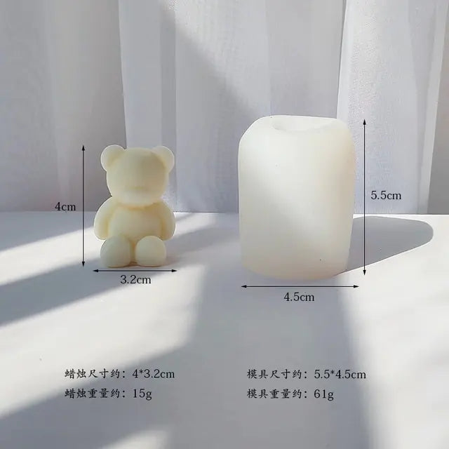 New Bear Body Candle Mold For Handmade Candles Silicon Molds Silicone Crafts Candle Making Supplies Gift Home Decoration