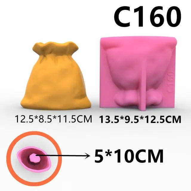 Money Cloth Bag Vase Succulent Flower Pot Pen Holder Silicone Mold Gypsum form Scented Stone Ornaments Homemade Handicraft