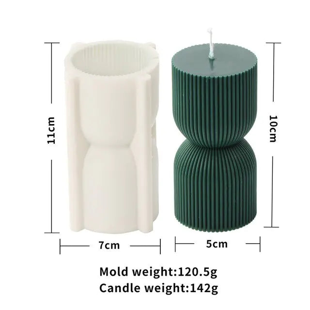 Striped Geometry Candle Silicone Mold for Handmade Chocolate Decoration Gypsum Aromatherapy Soap Resin Candle Silicone Mould