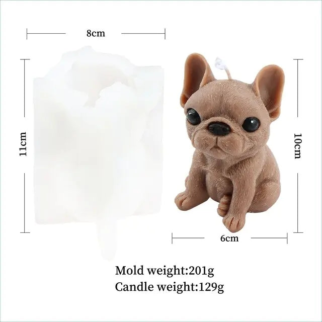 Cute Pug Silicone Candle Mold DIY Dog Animal Candle Making Resin Soap Ice Cubes Chocolate Cake Mold Gifts Craft Home Decoration
