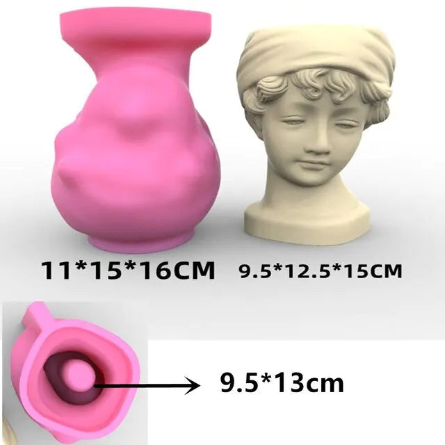 Large Roman girl Vase flowerpot silicone mold Greek goddess vase resin concrete silicone mold Succulents plant flower pot mold