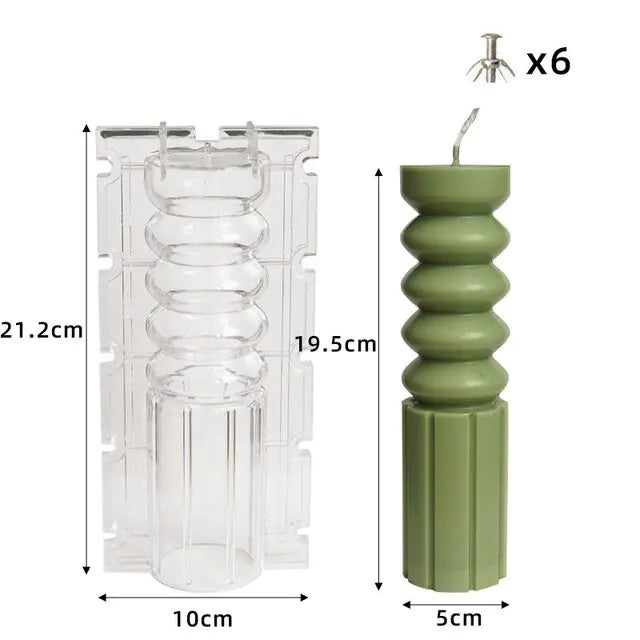 Large Medusa Bust Candle silicone Mold Geometry Acrylic Candle Mold European Style Roman Column Candle Mould Plastic Mold