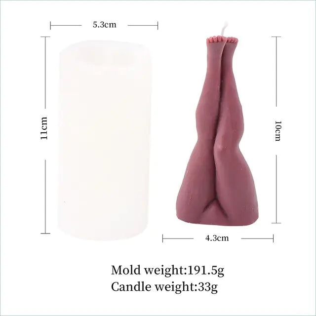 DIY Sexy humanoid art candle silicone mold 3D women's legs candle silicone mold home decoration resin silicone mold