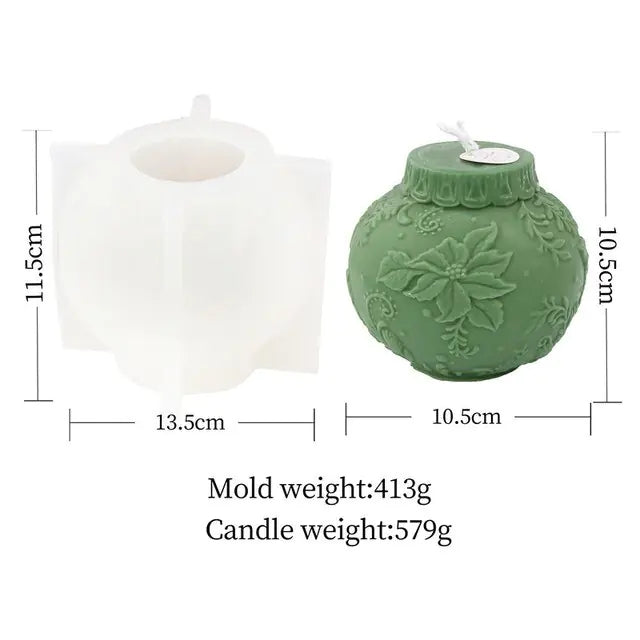 3D Elk snowflake Pattern Ball Candle Silicone Mold Christmas Ball Aroma Epoxy Resin Mold Soap Candle Making Christmas Home Decor