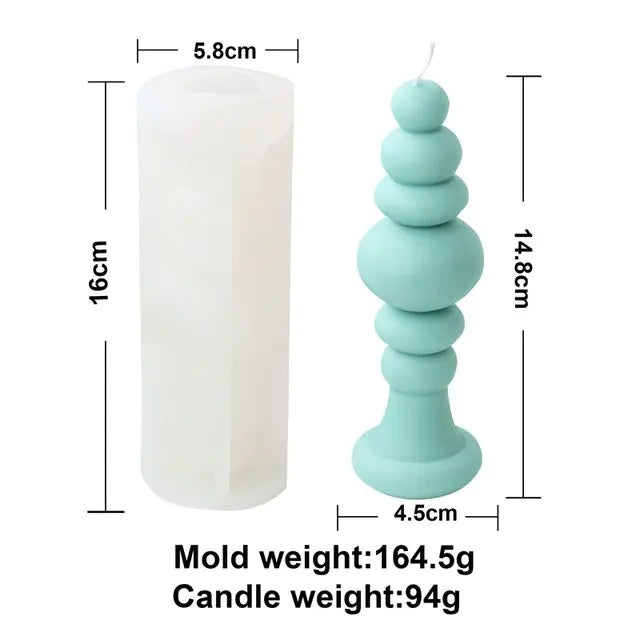 Knot Stripe Cylindrical Candle Silicone Mold New Knot Stripe thick mold DIY Geometric Shaped Spire silicone Mold home decor