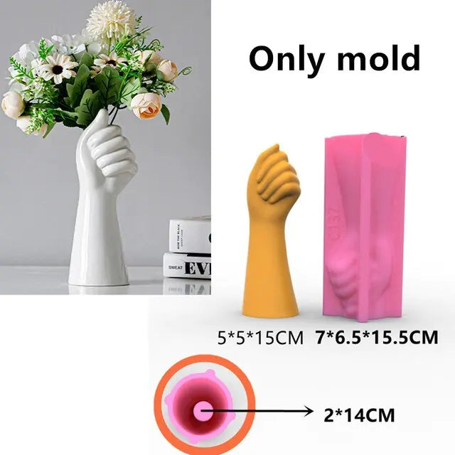 Large Half Body Silicone Flowerpot Mold Succulent Plants Cement Vase Resin Silicone Mold Hydroponic Vase Gypsum Concrete Mold