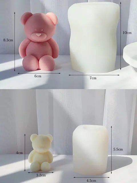 New Bear Body Candle Mold For Handmade Candles Silicon Molds Silicone Crafts Candle Making Supplies Gift Home Decoration