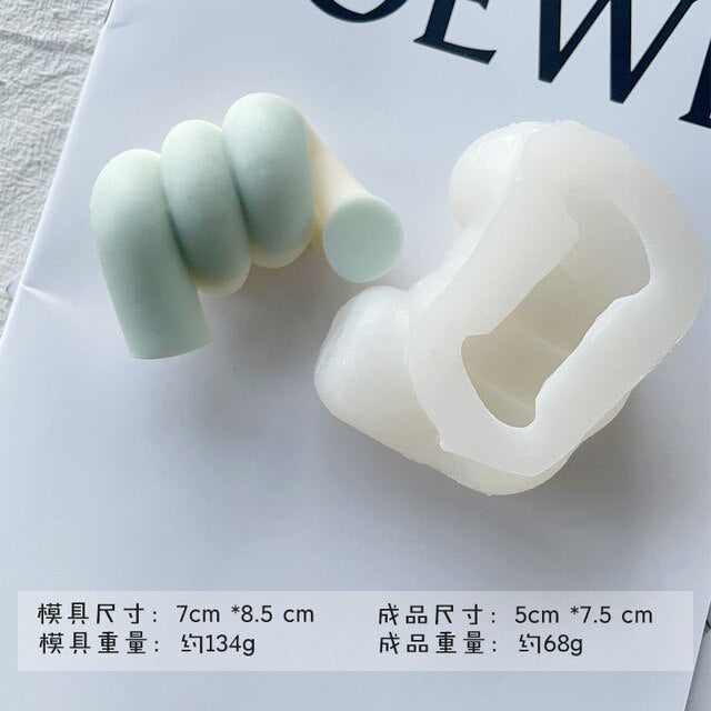 Screw Ball Scented Candle Mold Geometric Candle Mould DIY Handmade Candle Soap Make Wax Dessert Cake Mould Tool Home Decoration