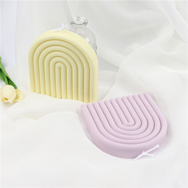 New DIY Candle Silica Gel Mould Line Arch Gypsum Technology Silicone Mold 3d Silicone Molds for Crafts 3d Handmade Aroma Candles