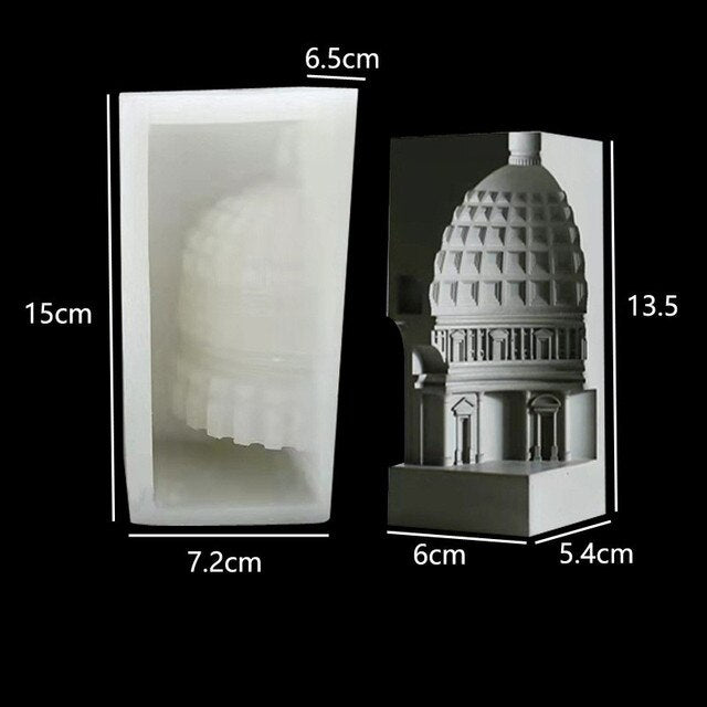 Creative Silicone Cement Mold European Architectural Design Concrete Craft Home Decor Molds Dome Candlestick Gypsum mould