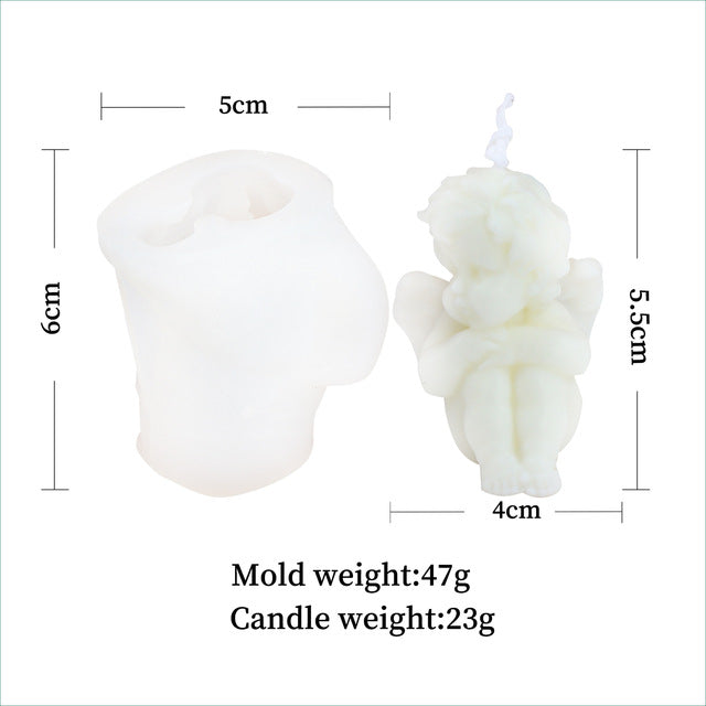 3D Angel Silicone Mold Scented Candle Handmade Soap Angel Handmade Soap Candle Making Resin Mold DIY Fondant Cake Candy Mold