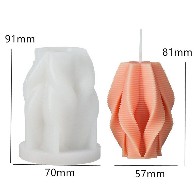 3D Foliage Bud Candle Molds Unique Modern Soy Wax Swirl Spiral Candles Silicone Mold Wave Irregular Home Decor clay mold