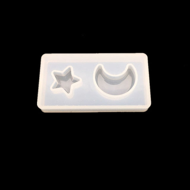 A variety of heart-shaped round oval rectangular silicone stud molds Mixed jewelry epoxy resin molds DIY jewelry making tools