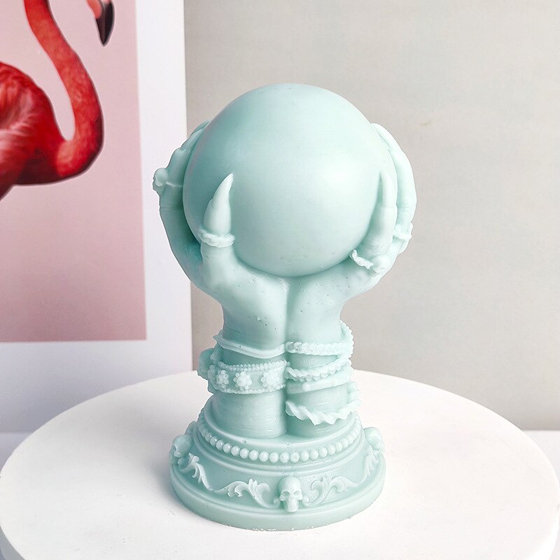 DIY Rose Hand Crystal Epoxy Resin Mold Ghost Claw Magic Hand Crystal Ball Halloween Home Decoration Candle Silicone Mould
