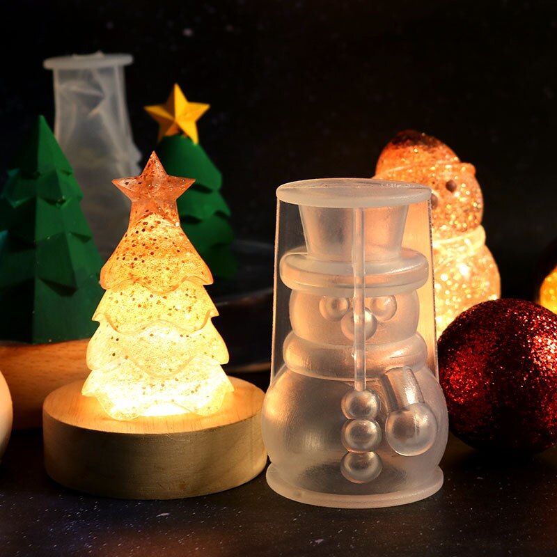 Moule de bougie de noël en Silicone, cloche de wapiti, pendentif d'arbre de noël, moule en résine, porte-clés, bijoux, décoration de fête de joyeux noël
