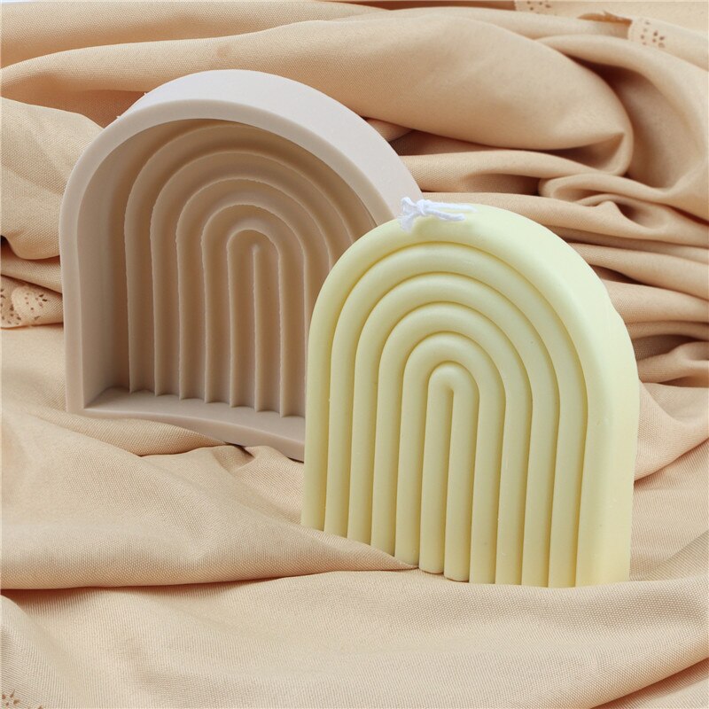 New DIY Candle Silica Gel Mould Line Arch Gypsum Technology Silicone Mold 3d Silicone Molds for Crafts 3d Handmade Aroma Candles