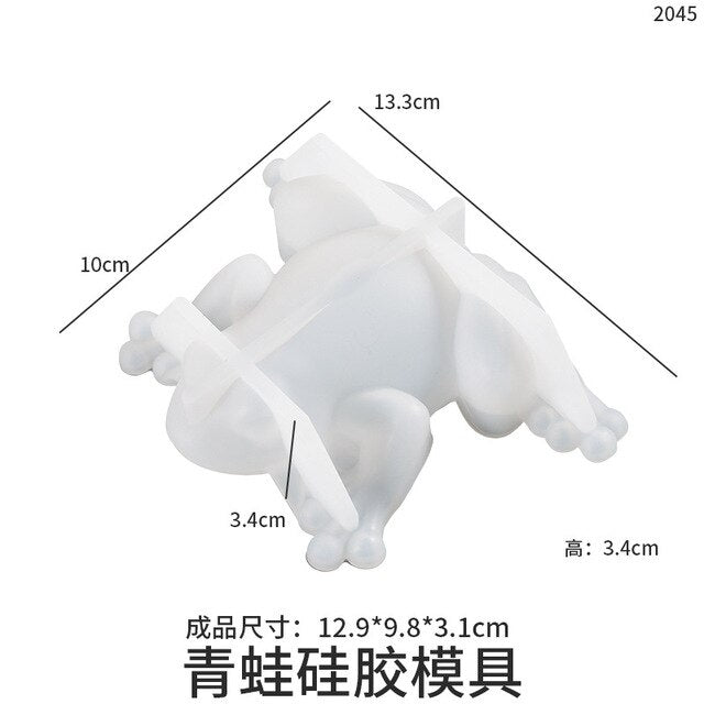 3D Animal Silicone Molds Frog Lizard Snail Crystal Epoxy Resin Mold Ornament DIY Aromatherapy Candle Home Decor Xmas Gift