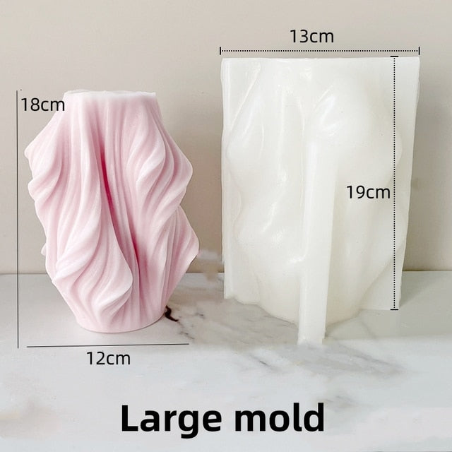 3D Several Wave Rotating Ball Silicone Candle Mold Geometric Irregular Art Ball Column Gypsum Epoxy Resin Ornament Silicon Molds