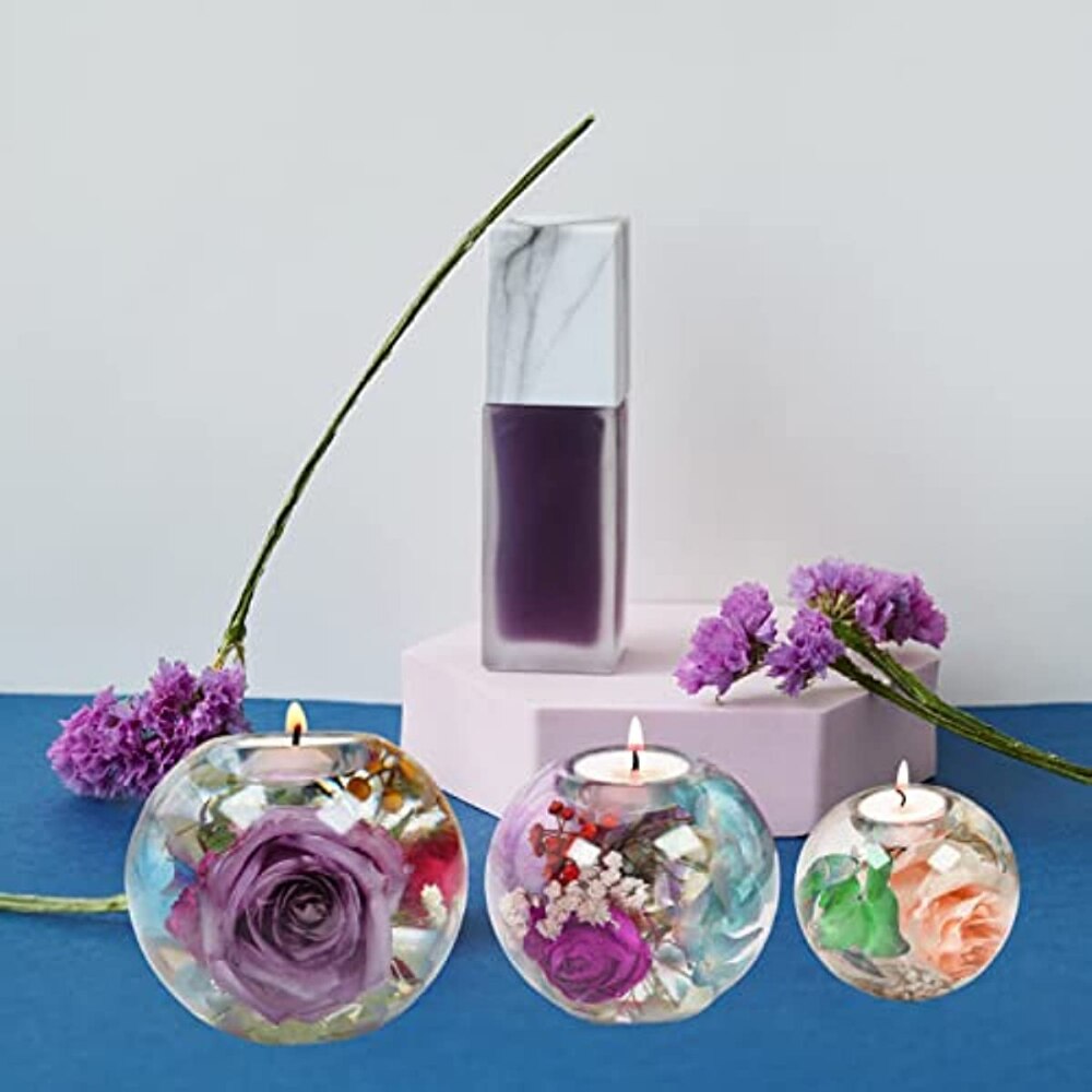 Round Ball-Shape Candle Holder Silicone Mold DIY Handicrafts Tealight Candlesticks Epoxy Resin Molds Wedding Home Decoration