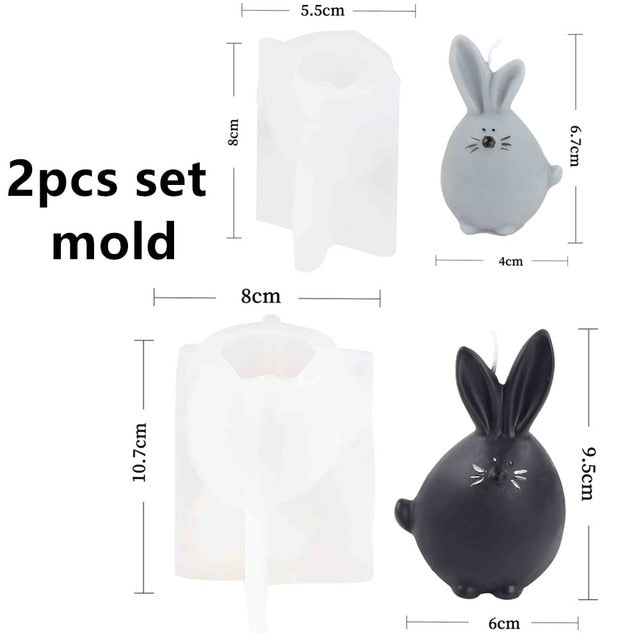 3D Baby Chinchilla Cartoon Cute Cat Silicone Candle Mold for DIY Aromatherap Candle Plaster Ornaments Soap Epoxy Resin Mould