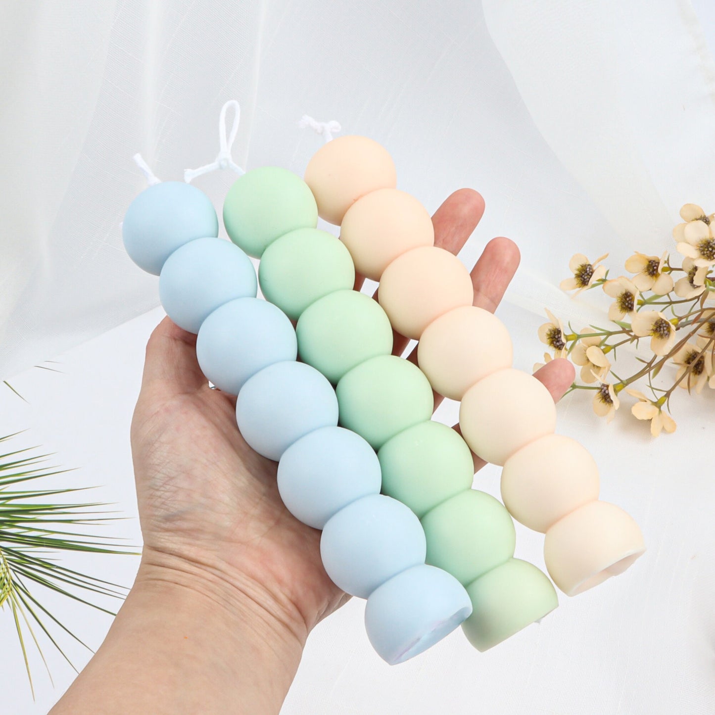3D Cute Beads Candle Mould Tomatoes On Sticks Shape Handmade Wax Soap Resin Simple Style Ornaments Reusable Silicone Mold