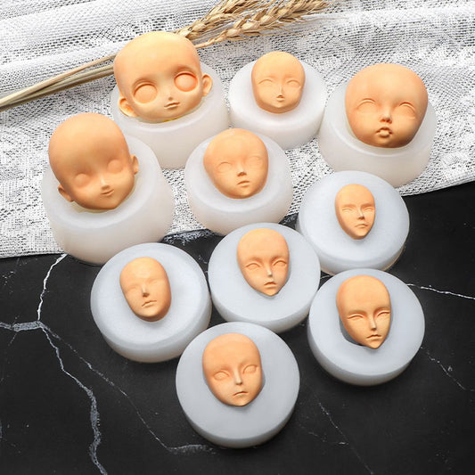 Tools Q Version Candy Baking Doll Modification Accessories Baby Face Silicone Molds 3D Facial Mould Clay Head Sculpey