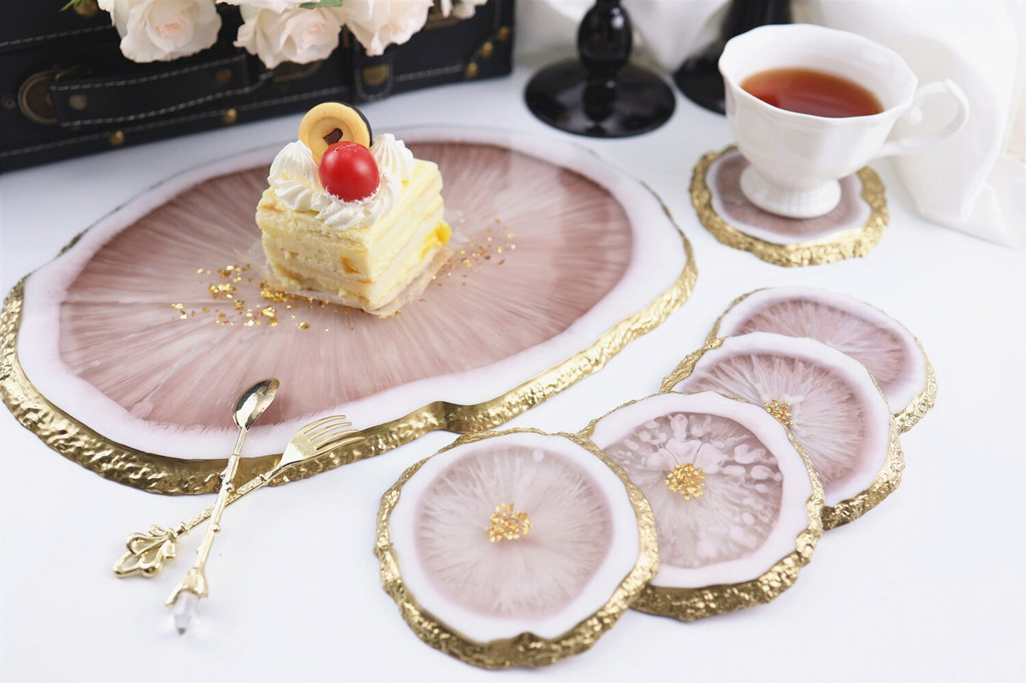 DIY Irregular Tray Coaster Epoxy Resin Mold Fruit Plate Cake Plate Mirror Silicone Mould Home Decoration clay mold