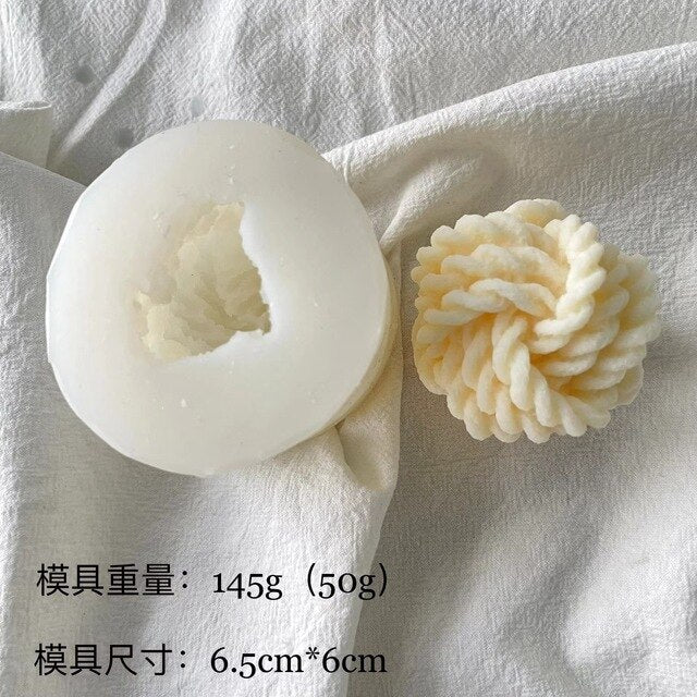Screw Ball Scented Candle Mold Geometric Candle Mould DIY Handmade Candle Soap Make Wax Dessert Cake Mould Tool Home Decoration