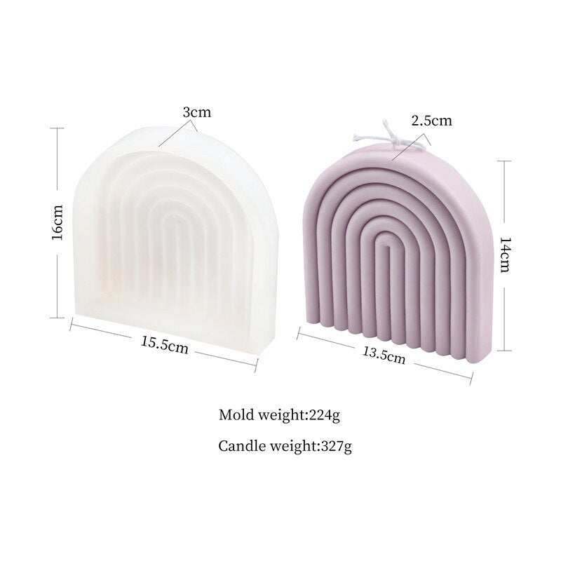 New DIY Candle Silica Gel Mould Line Arch Gypsum Technology Silicone Mold 3d Silicone Molds for Crafts 3d Handmade Aroma Candles