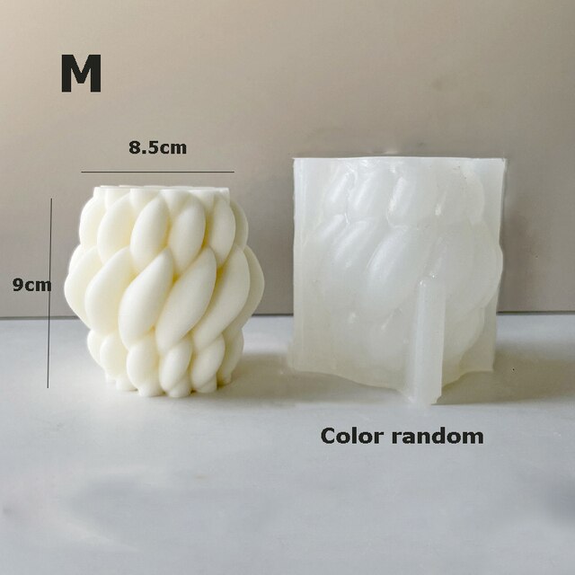 3D Several Wave Rotating Ball Silicone Candle Mold Geometric Irregular Art Ball Column Gypsum Epoxy Resin Ornament Silicon Molds