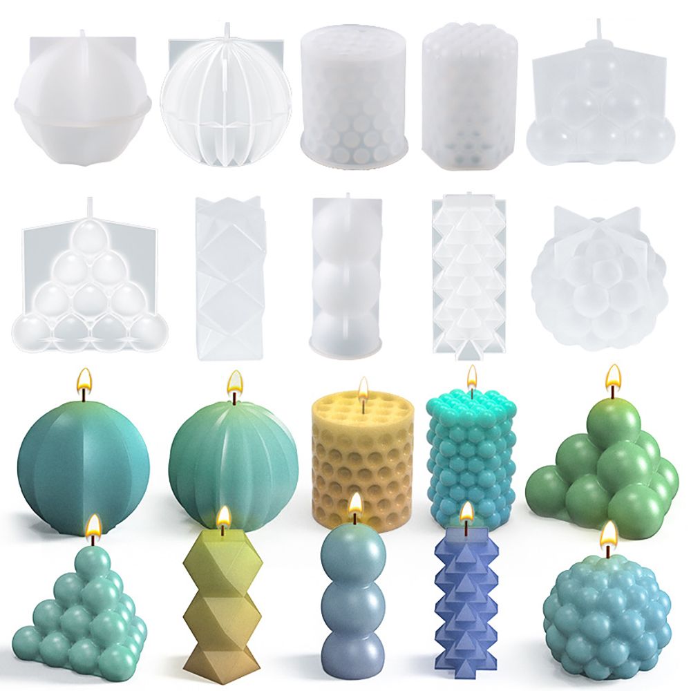 Wedding Supplies Handmade Clay Tools Silicone 3D Art Wax Mold Cylinder Sphere Polka Dots Cake Resin Molds Candle Mold