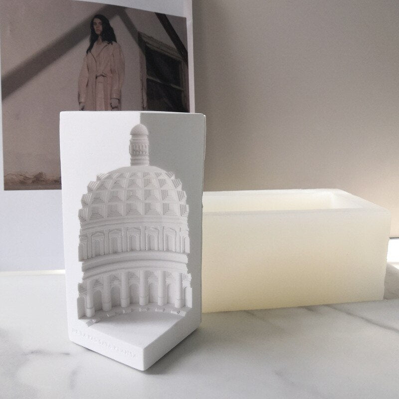 Creative Silicone Cement Mold European Architectural Design Concrete Craft Home Decor Molds Dome Candlestick Gypsum mould